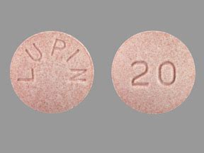 19 Pill ROUND PINK Imprint LUPIN 20. . Pink pill 20 lupin